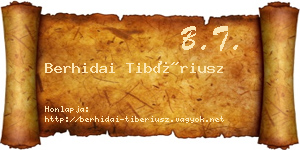 Berhidai Tibériusz névjegykártya